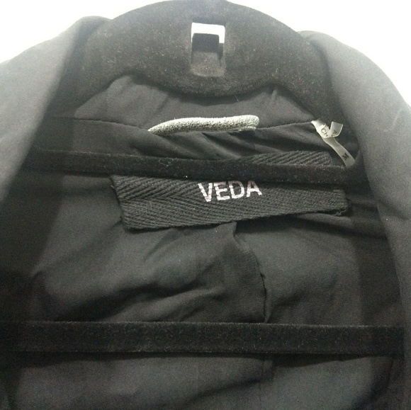 VEDA Max Classic Leather Jacket - Grey/Blue Sz M - Picture 7 of 10